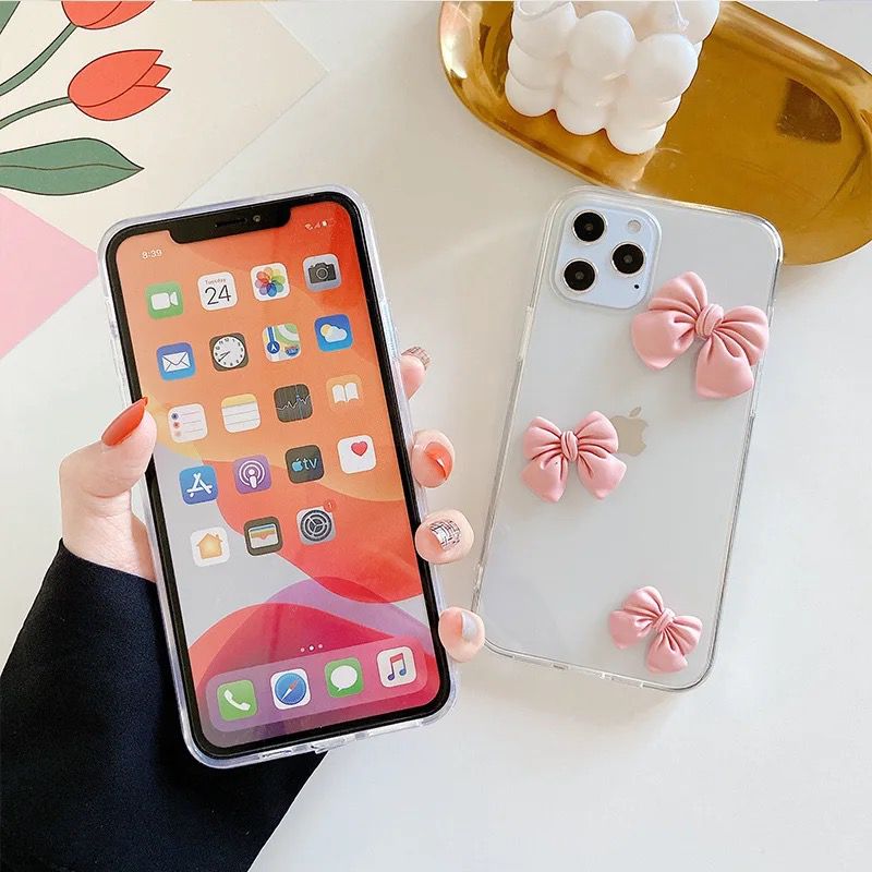 3D Cute Bow Custom Slim Soft Case Mobile Case by CoverMeUp - Style 6