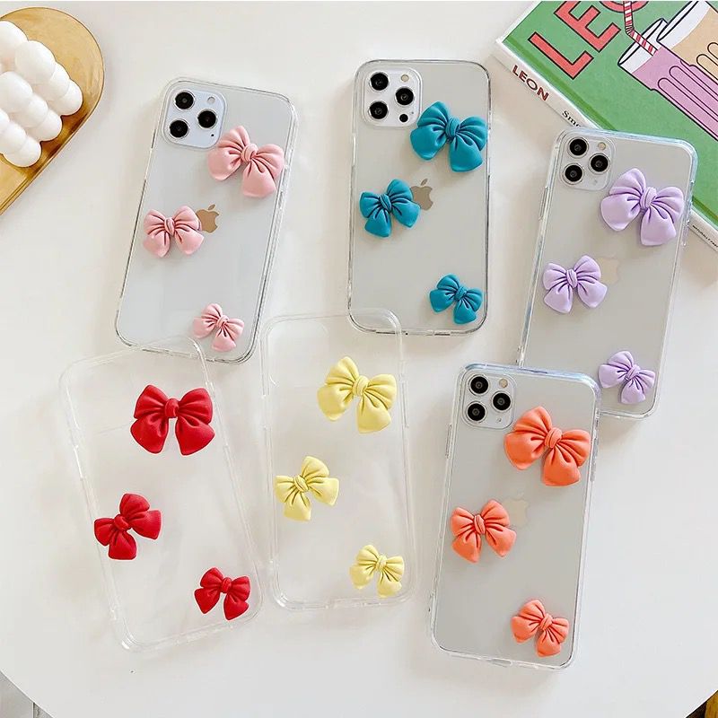 3D Cute Bow Custom Slim Soft Case Mobile Case by CoverMeUp