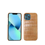 Protective Apple iPhone Back Cover - iPhone Basic New Crocodile Leather Case With Custom Initial Name - Style 6