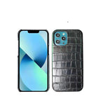 Protective Apple iPhone Back Cover - iPhone Basic New Crocodile Leather Case With Custom Initial Name - Style 7