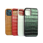 Protective Apple iPhone Back Cover - iPhone Basic New Crocodile Leather Case With Custom Initial Name - Style 5