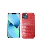 Protective Apple iPhone Back Cover - iPhone Basic New Crocodile Leather Case With Custom Initial Name - Style 9