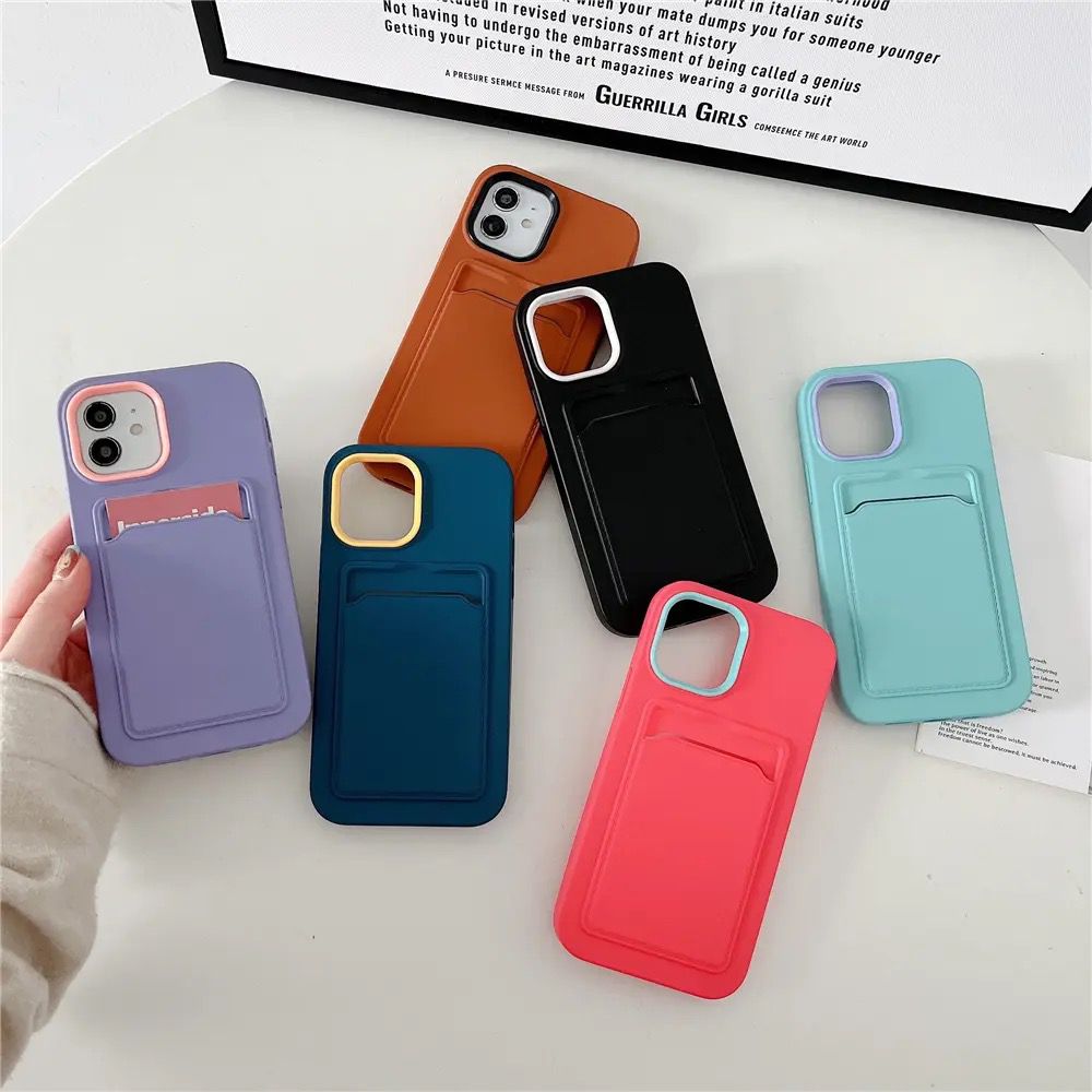 Protective Apple iPhone Back Cover - Card Holder iPhone Dual Coverage Soft Case