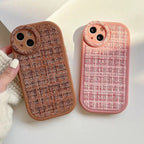 Protective Apple iPhone Back Cover - Luxury iPhone Fabric Fluffy Plush Silicone Round Camera Soft iPhone Case - Style 7