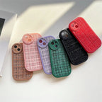 Protective Apple iPhone Back Cover - Luxury iPhone Fabric Fluffy Plush Silicone Round Camera Soft iPhone Case