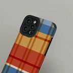 Protective Apple iPhone Back Cover - Rainbow Grids Textured iPhone Silicone Case - Style 4