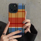 Protective Apple iPhone Back Cover - Rainbow Grids Textured iPhone Silicone Case