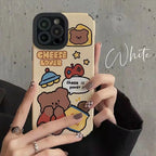 Protective Apple iPhone Back Cover - Cute Cheese iPhone Textured Silicone Case