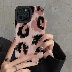 Brown Leopard iPhone Textured Silicone Cases