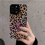 Protective Apple iPhone Back Cover - Shaded Leopard iPhone Textured Silicone Case - Style 2