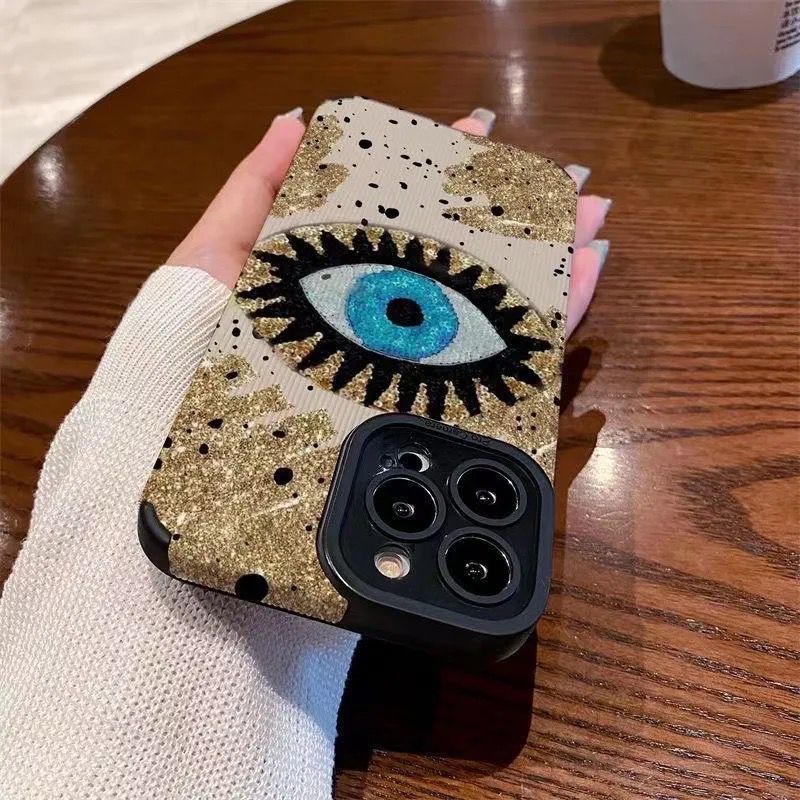 Evil Eye Samsung Black White Stripe Textured Soft Cases Mobile Case by CoverMeUp - Style 4