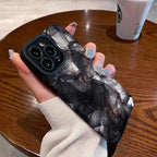 Protective Apple iPhone Back Cover - B/W Marble iPhone Textured Silicone Cases