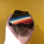 Protective Apple iPhone Back Cover - Black Rainbow Lines iPhone Textured Silicone Case - Style 2