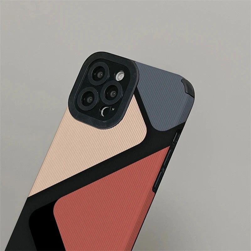 Protective Apple iPhone Back Cover - Classy Geometric iPhone Textured Silicone Case - Style 3