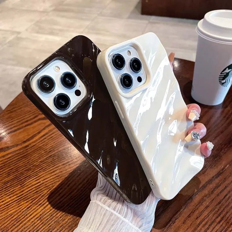 Protective Apple iPhone Back Cover - New Glossy Candy Wrinkle Textured iPhone Silicone Case - Style 3