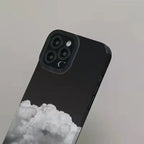 Protective Apple iPhone Back Cover - Black Clouds iPhone Textured Silicone Case - Style 3