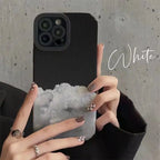 Protective Apple iPhone Back Cover - Black Clouds iPhone Textured Silicone Case