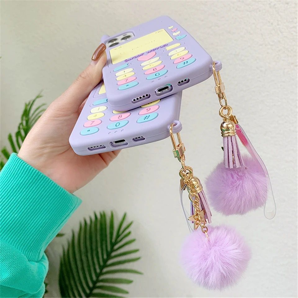 Protective Apple iPhone Back Cover - Purple Phone Fur Ball Silicone Rubber Case For iPhone X/XS - Style 2