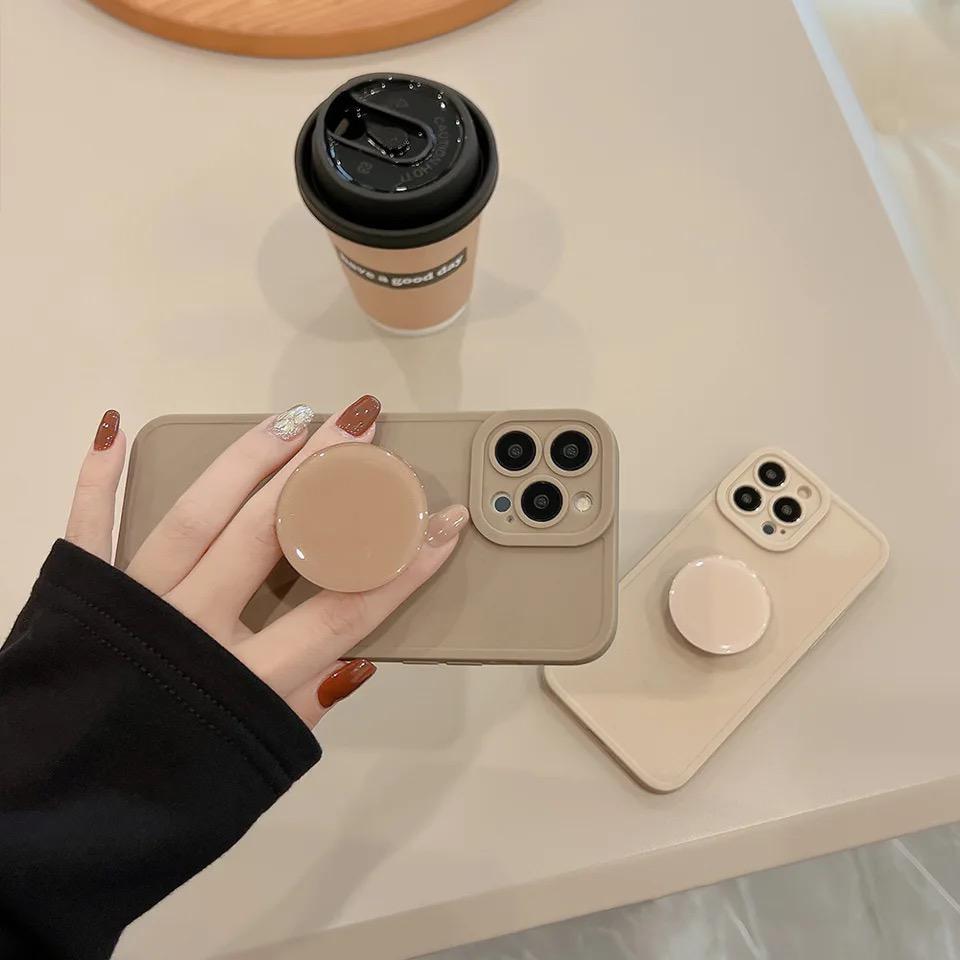 Protective Apple iPhone Back Cover - Vintage Classy Matte Bracket Holder iPhone Silicone Rubber Case - Style 2