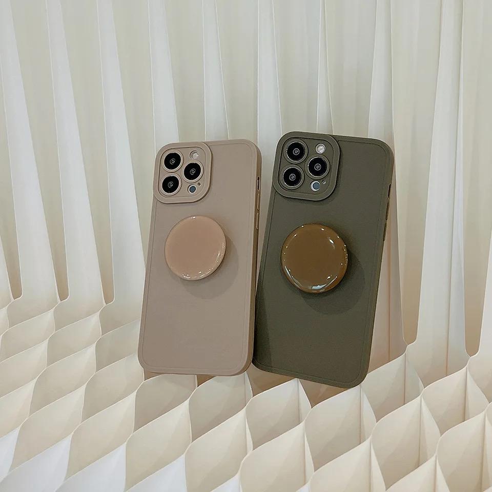 Protective Apple iPhone Back Cover - Vintage Classy Matte Bracket Holder iPhone Silicone Rubber Case - Style 4