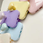 Protective Apple iPhone Back Cover - Cute Colorful Attached Heart Stand Holder Glossy iPhone Soft Case - Style 7