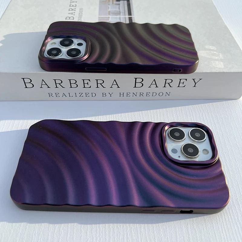 Protective Apple iPhone Back Cover - Dark Purple Textured Glossy iPhone Soft Case - Style 2