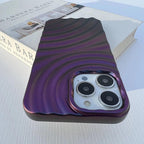 Protective Apple iPhone Back Cover - Dark Purple Textured Glossy iPhone Soft Case - Style 3