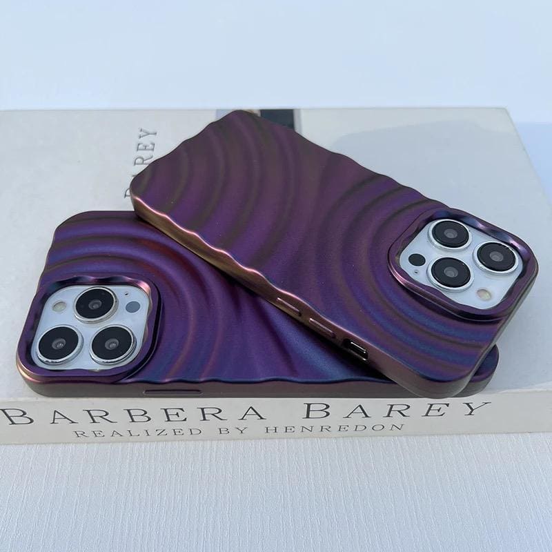 Protective Apple iPhone Back Cover - Dark Purple Textured Glossy iPhone Soft Case - Style 4