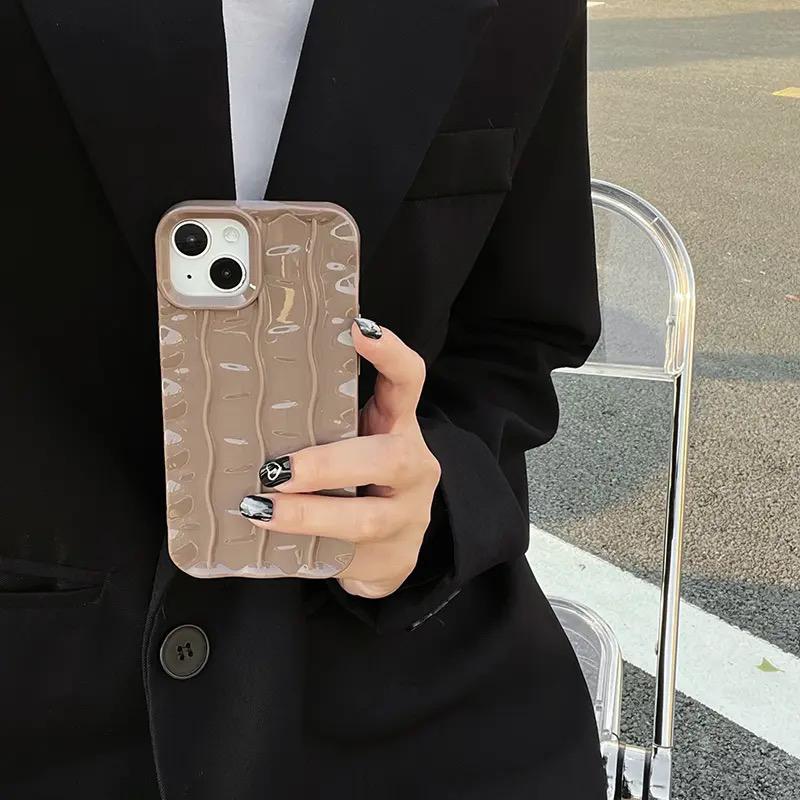 Protective Apple iPhone Back Cover - Luxury 3D Wavy Glossy Textured iPhone Case - Style 5