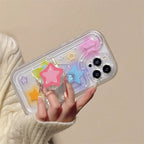 Protective Apple iPhone Back Cover - Glitter Bling Star Bracket Holder iPhone Soft Case - Style 2