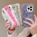 Protective Apple iPhone Back Cover - Plush Winter iPhone Fabric Fur Soft Silicone Case