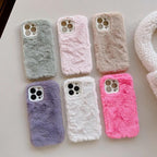 Protective Apple iPhone Back Cover - Plush Winter iPhone Fabric Fur Soft Silicone Case - Style 2