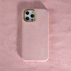 Protective Apple iPhone Back Cover - Luxury Winter Fabric Custom Initial Golden Metal iPhone Soft Case - Style 8
