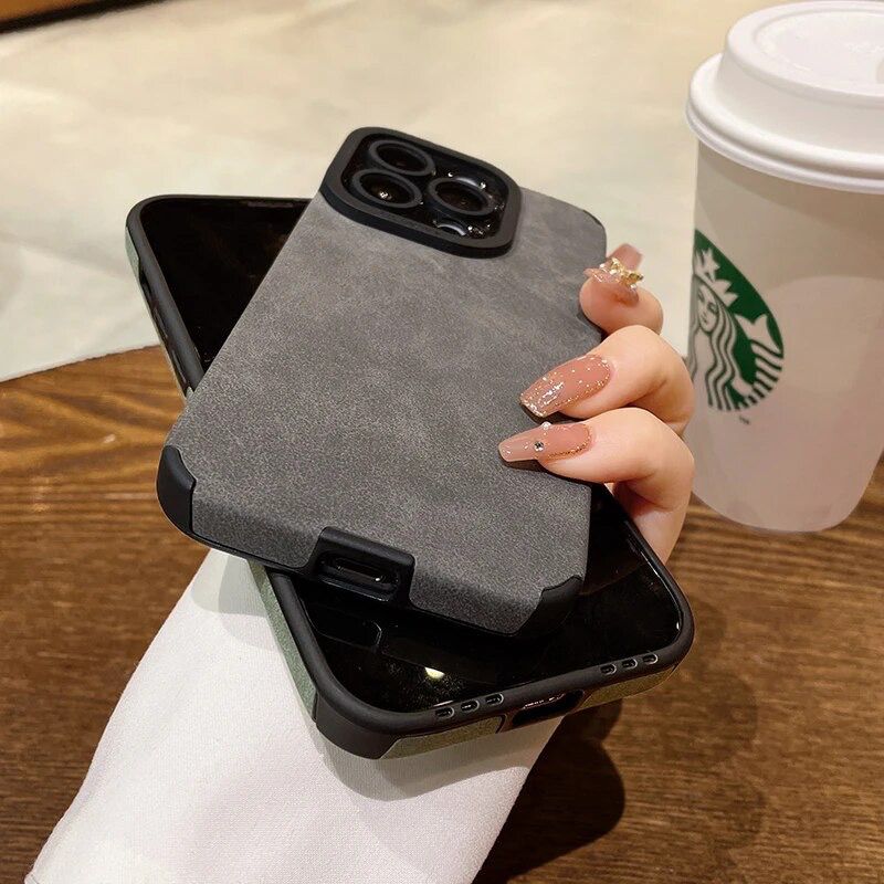 Protective Apple iPhone Back Cover - Luxury Leather Matte Soft Silicone iPhone Case With Custom Initial Letter - Style 7