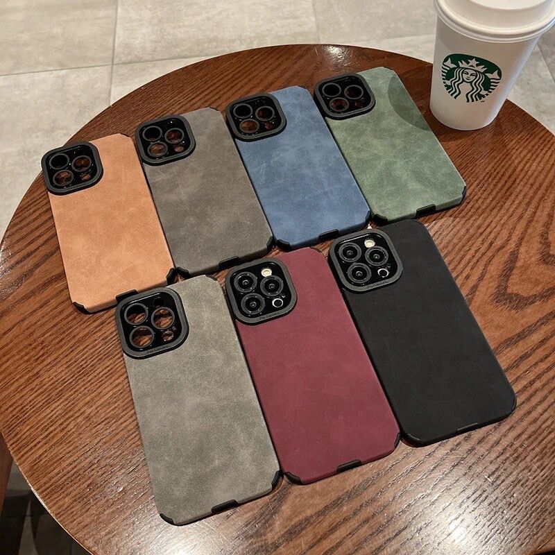 Protective Apple iPhone Back Cover - Luxury Leather Matte Soft Silicone iPhone Case With Custom Initial Letter - Style 3