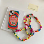 Crossbody Beads Lanyard Soft Silicone Case Mobile Case by CoverMeUp - Style 2
