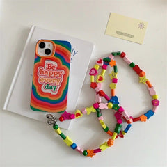 Crossbody Beads Lanyard Soft Silicone Case