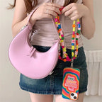 Crossbody Beads Lanyard Soft Silicone Case Mobile Case by CoverMeUp - Style 3