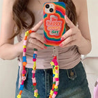 Crossbody Beads Lanyard Soft Silicone Case Mobile Case by CoverMeUp