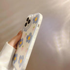 Protective Apple iPhone Back Cover - Blue Yellow Pink Floral Flower iPhone Silicone Rubber Soft Case - Style 5