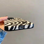 Protective Apple iPhone Back Cover - Wrinkle Zebra Textured iPhone Textured Soft Silicone Case - Style 5