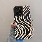 Protective Apple iPhone Back Cover - Wrinkle Zebra Textured iPhone Textured Soft Silicone Case