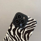Protective Apple iPhone Back Cover - Wrinkle Zebra Textured iPhone Textured Soft Silicone Case - Style 2
