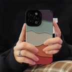 Protective Apple iPhone Back Cover - Colorful Wave iPhone Textured Soft Silicone Case - Style 2