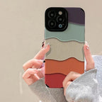 Protective Apple iPhone Back Cover - Colorful Wave iPhone Textured Soft Silicone Case