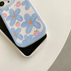 Protective Apple iPhone Back Cover - Pink Blue Tulip Lens Floral Flower iPhone Soft Silicone Case - Style 5