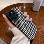Protective Apple iPhone Back Cover - Black White Fashion Stripes iPhone Soft Textured Silicone Case