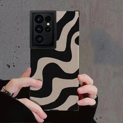 Zebra Samsung Black White Stripe Textured Soft Cases