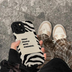 Protective Apple iPhone Back Cover - Treat People With Kindness iPhone Soft Black Textured Silicone Case - Style 4