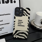 Protective Apple iPhone Back Cover - Treat People With Kindness iPhone Soft Black Textured Silicone Case